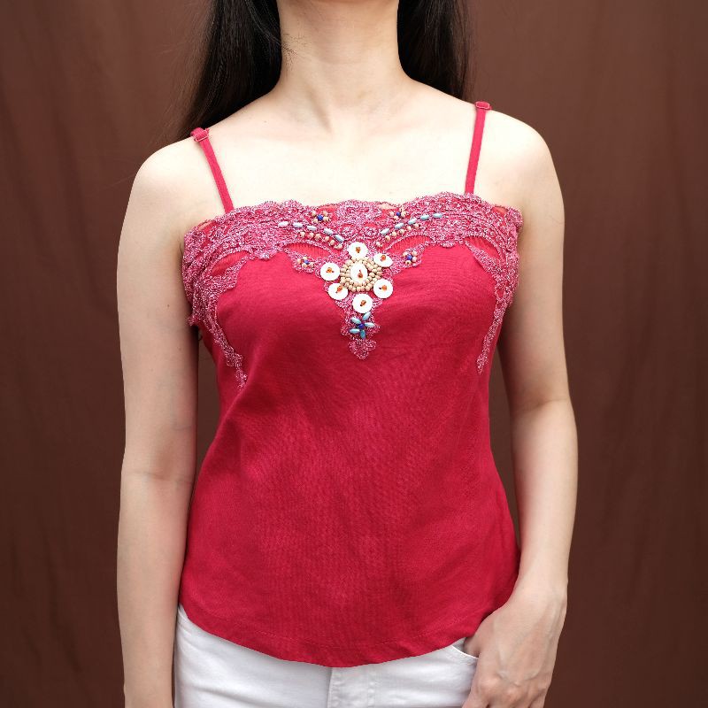 tanktop murah baju wanita murah baju preloved wanita murah tanktop tanktop merah adjustable strap