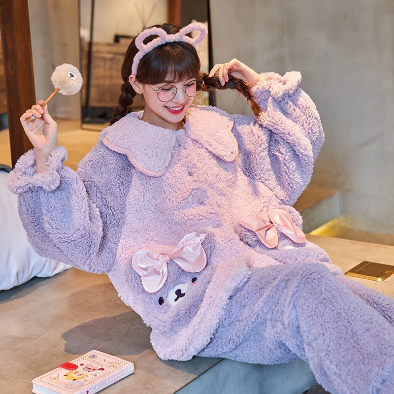 Pajamas korea import piyama wanita Fumiko oversized baju tidur big size hangat winter musim dingin o