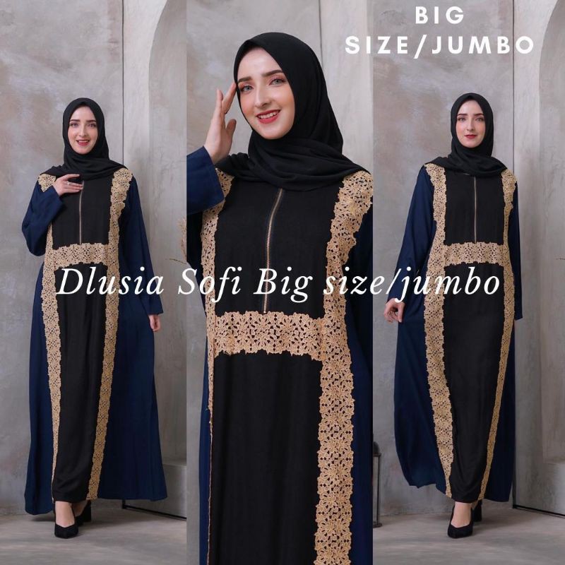 Daster arab DLUSIA SOFI Dress Rayon Renda big size jumbo