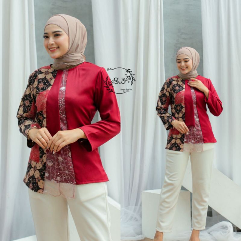 atasan wanita terbaru blouse fashion seragam kerja seragam kantor blouse batik