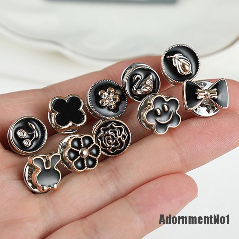 (Adornmentno1) 10pcs / Set Bros / Pin Aneka Desain Hias Mutiara Praktis Anti Silau Untuk Aksesoris Pakaian