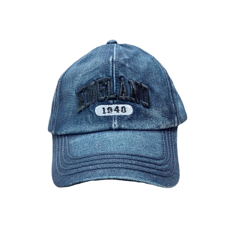 Topi Baseball Denim Bordir England / Nike / Discovery / RVCA Ring Besi Unisex Remaja Dewasa