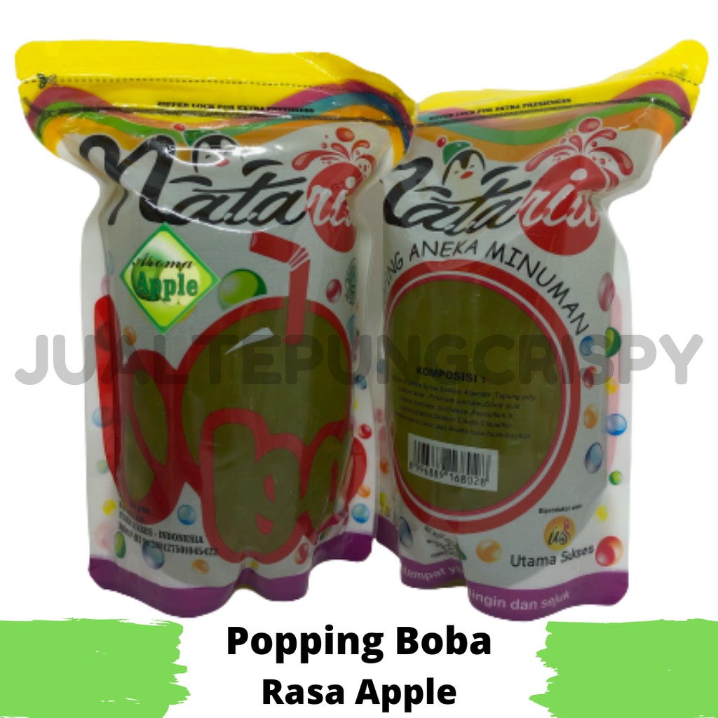 Popping Boba Apel 500g - Jelly Mutiara - Topping Minuman Kekinian