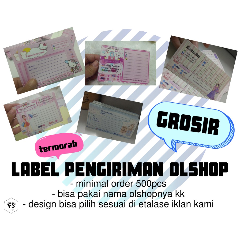 

GROSIR cetak label alamat kirim FULL COLOR