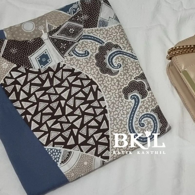 Batik wanita ASJ SA HRB026 Kenongo Kemeja Tosca Pendek