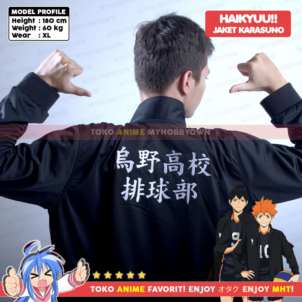 HT21 Jaket Anime Haikyuu Karasuno (Jaket Only) Kostum Cosplay