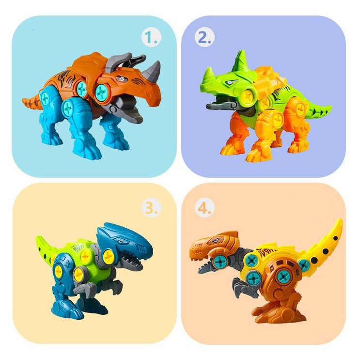 Mainan Anak DIY Dino Puzzle Dinosaurus Plastic Bag with Skrup Dinosaur