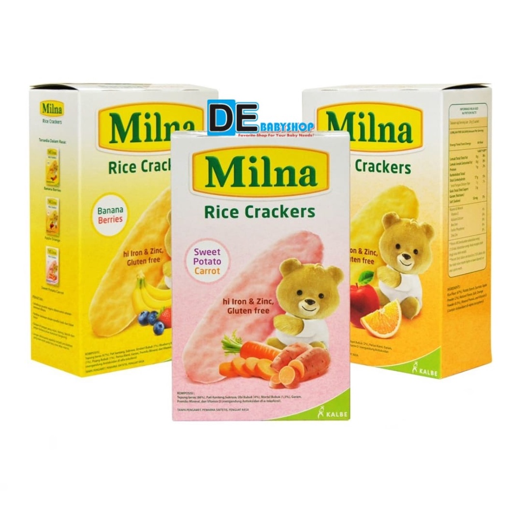 Milna Rice Crackers / Milna Biskuit Bayi Rice Cracker 20 G