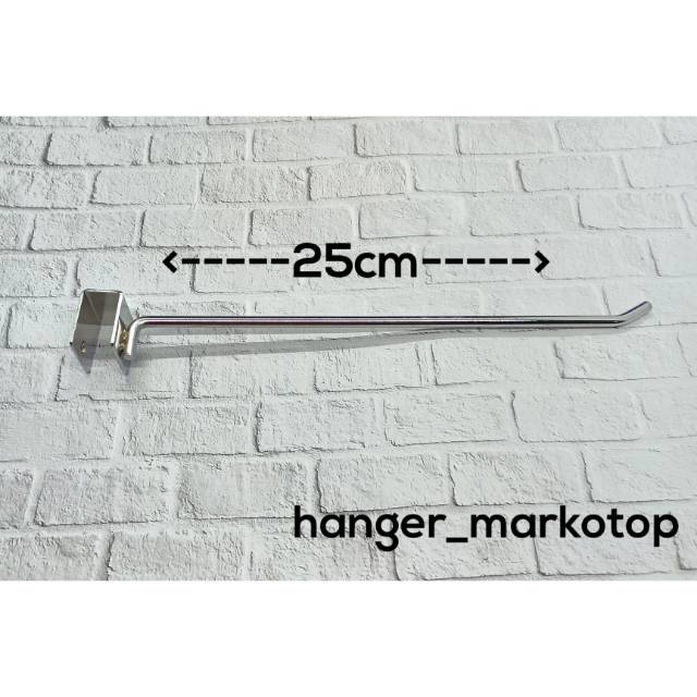 Single hook ram pipa kotak 25cm gantungan aksesoris