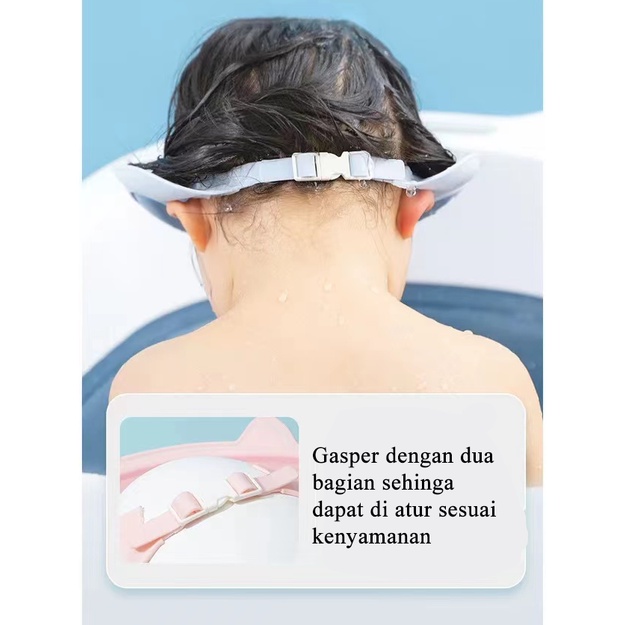 [1KG 13PCS] LBS Topi Keramas Penutup Rambut Topi Perlindungan Saat Mandi Adjustable Baby Shower Shampoo Cap