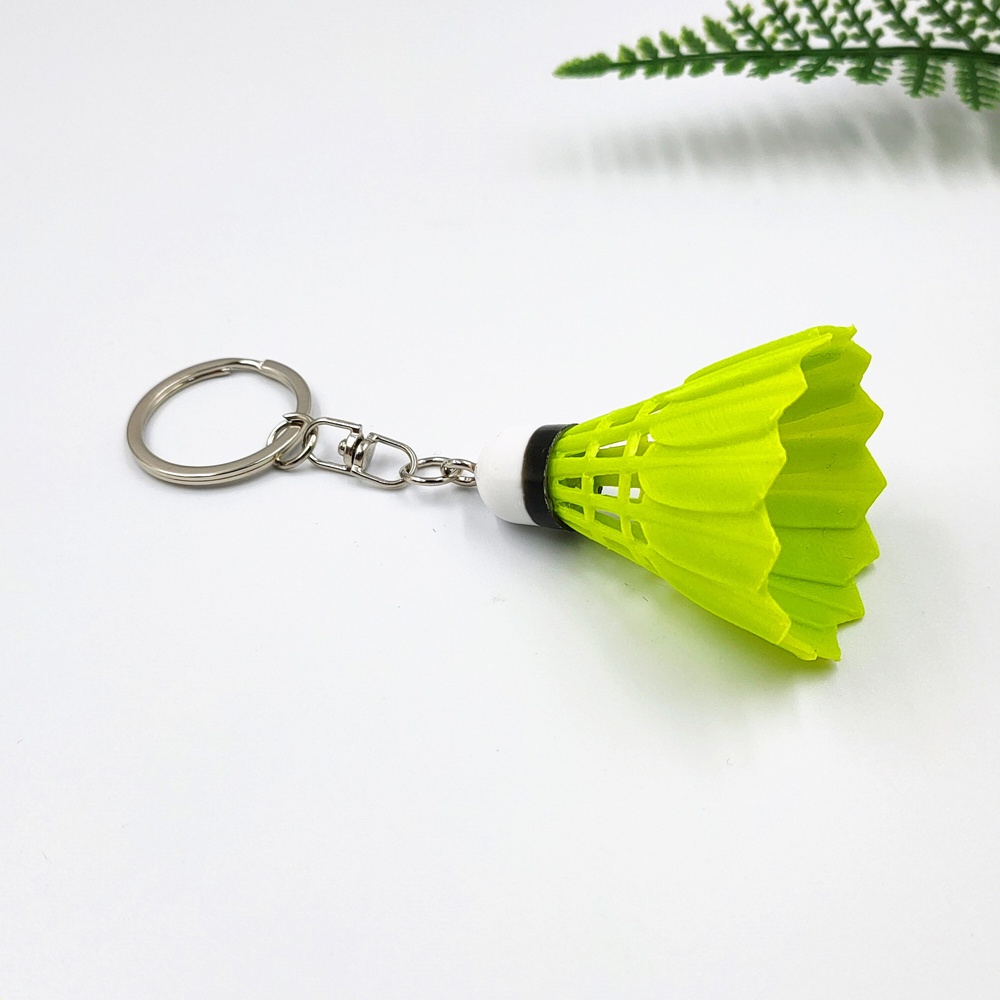 QUINTON Men Women Mini Badminton Club Gifts Car Key Holder Badminton Keychain Creative Bag Pendant Colorful Sports Key Chain Jewelry PVC Shuttlecock Key Chains/Multicolor