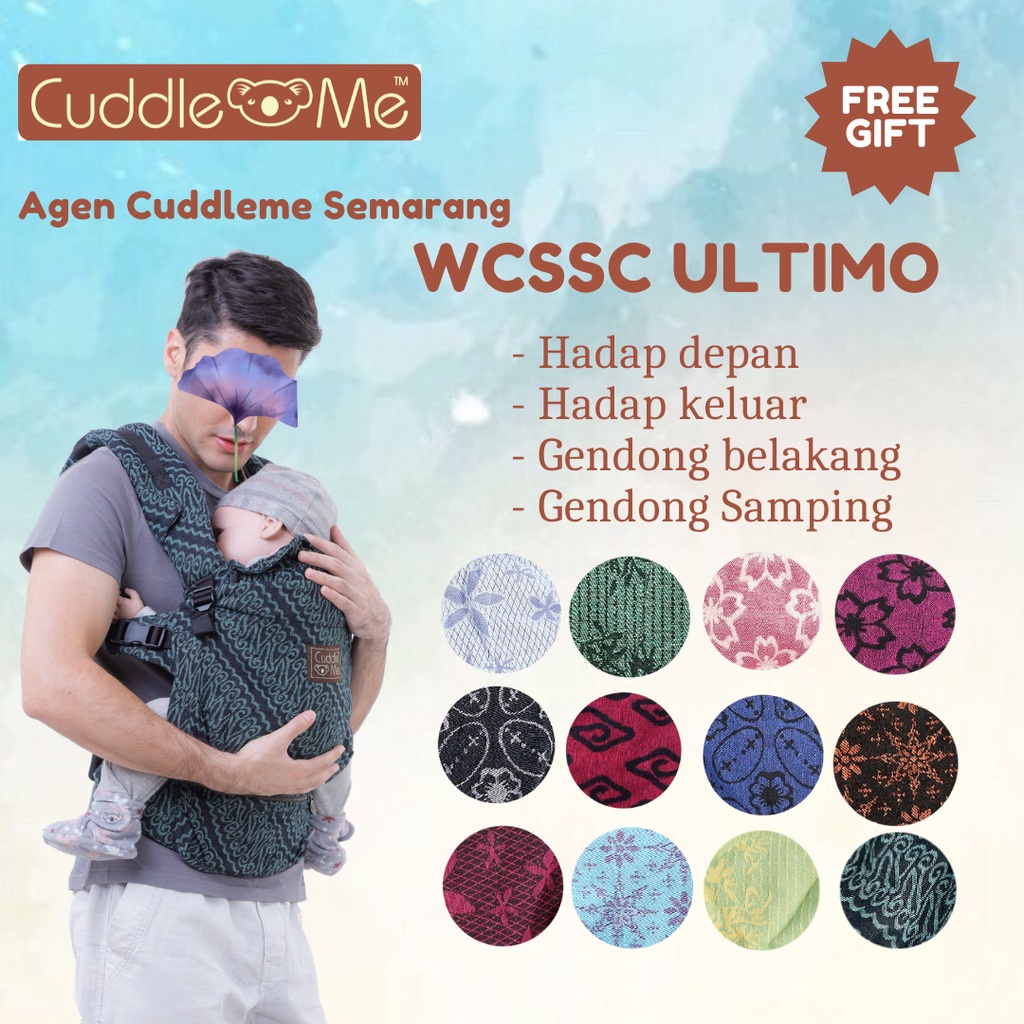 Gendongan Baby Carrier Mshape Cuddleme Ultimo WCSSC Newborn 5 Posisi Gendong Include Hipseat SNI BONUS Bebas Pilih