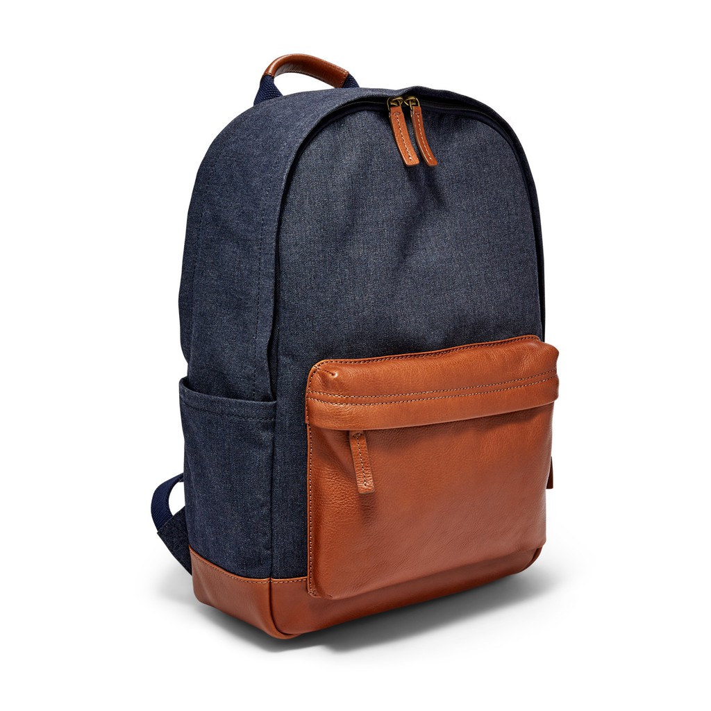 Fossil Buckner Bacpack Navy Tas Backpack Ransel Pria MBG9365-400