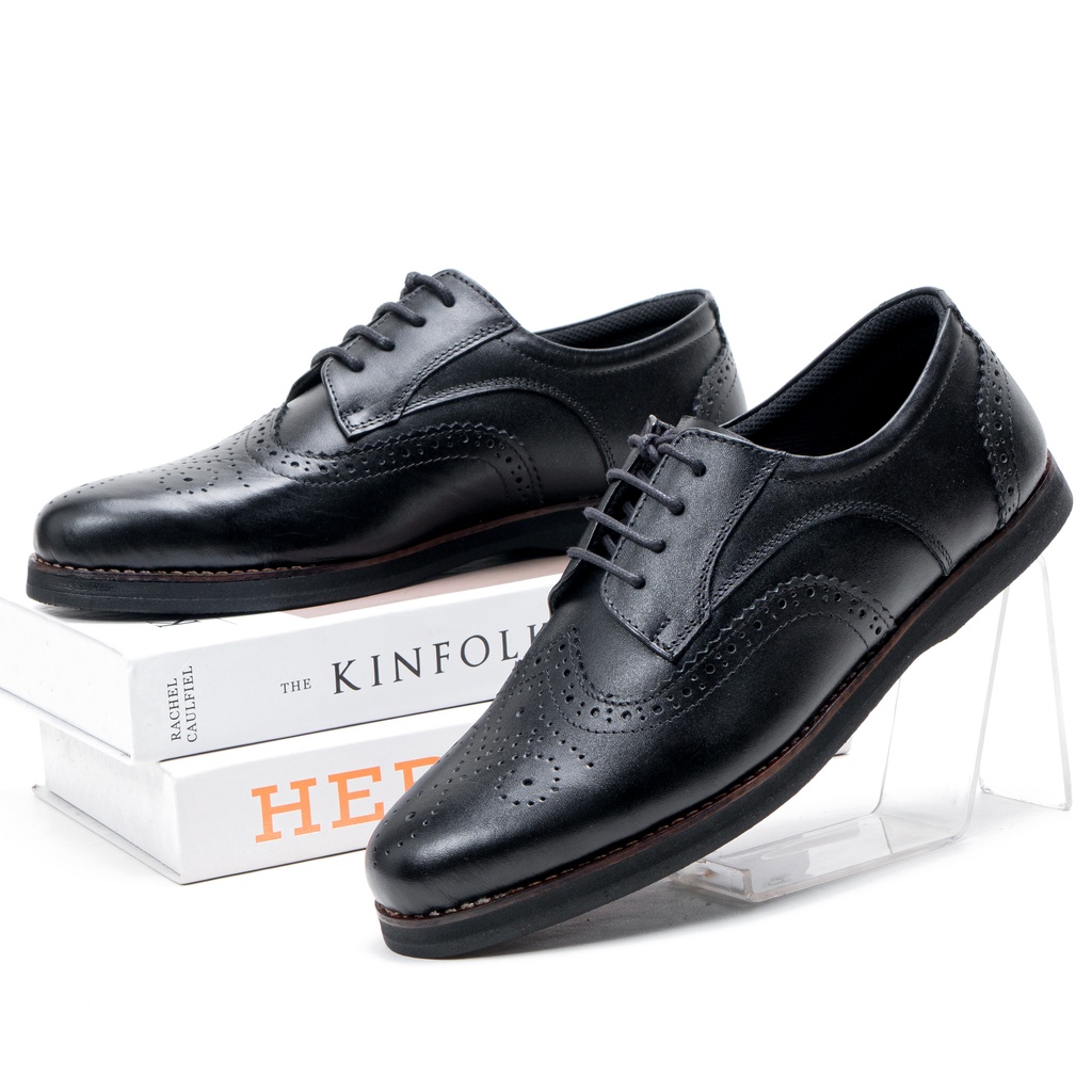 Sepatu Pantofel Pria Formal Oxford Kulit Asli Original D332