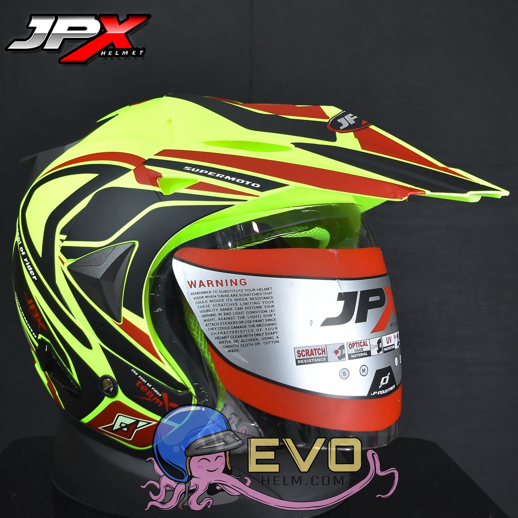 HELM JPX SUPERMOTO X TEAM - FLUO YELLOW DOFF/BLACK