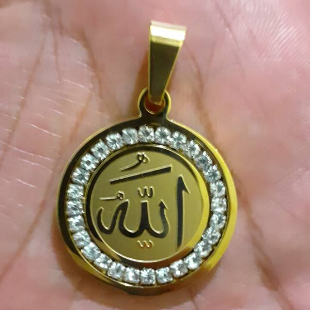 Liontin lafadz Allah titanium stainless steel