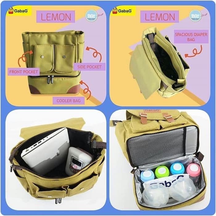 *NEW* Gabag Backpack Cooler Bag - Lemon / Adina / Damar / Mandy / Ryu - Tas Cooler Pendingin Asi Bayi