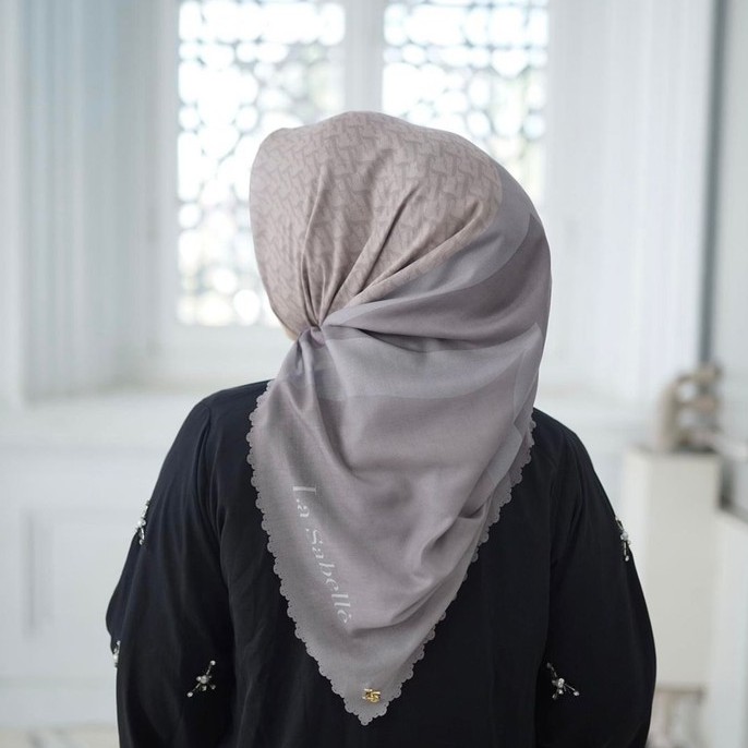 Hijab Lasabelle OLIVE Ceudah Lagoina Hijab Premium Segiempat Motif La Sabelle Segi Empat