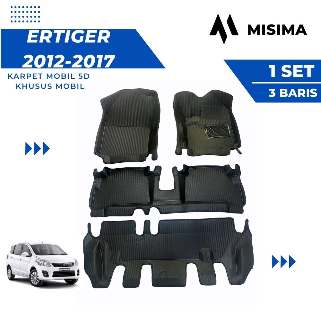 Karpet Mobil / Car Mats 5D Suzuki Ertiga Motif Carbon 2012-2022 Premium