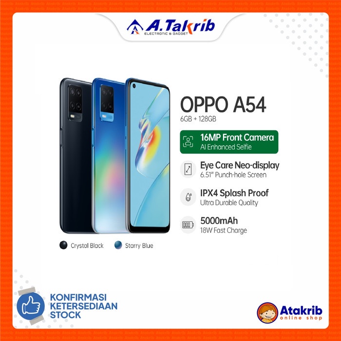 OPPO A54 [6/128] SMARTPHONE GARANSI RESMI OPPO INDONESIA