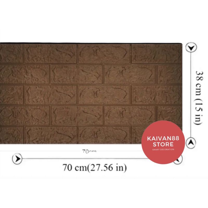 Wallpaper 3D Motif Bata Putih / BrickFoam Premium 70x38cm-Bata Cokelat 70x38cm