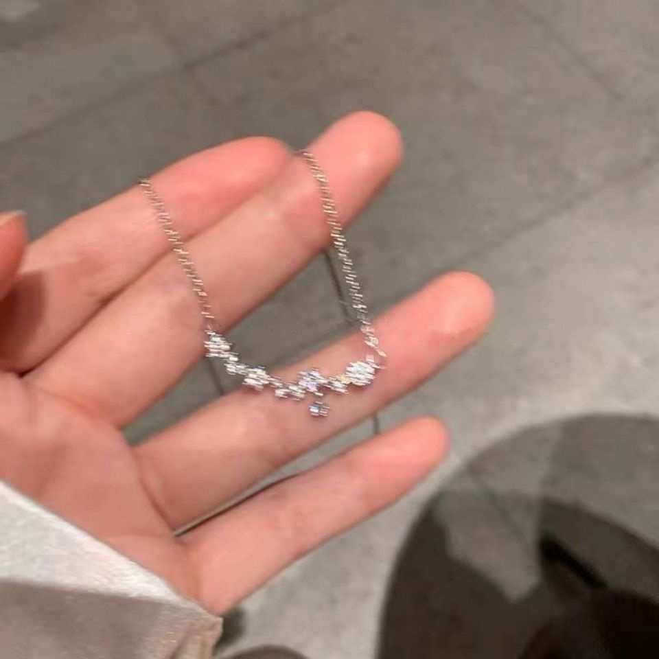 Kalung Rantai Klavikula 925 Sterling Silver Desain Bintang Untuk Wanita