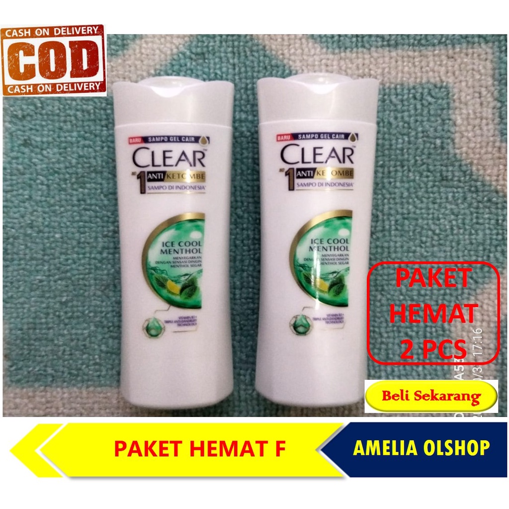 PAKET HEMAT 2 BOTOL SHAMPO SAMPO CLEAR 70ML UNILEVER MURAH