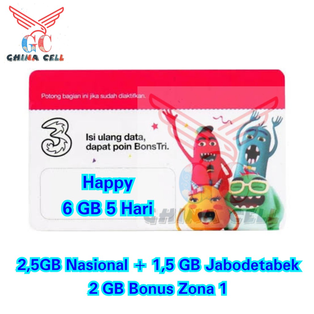 Voucher TRI Happy 6 GB 5 Hari