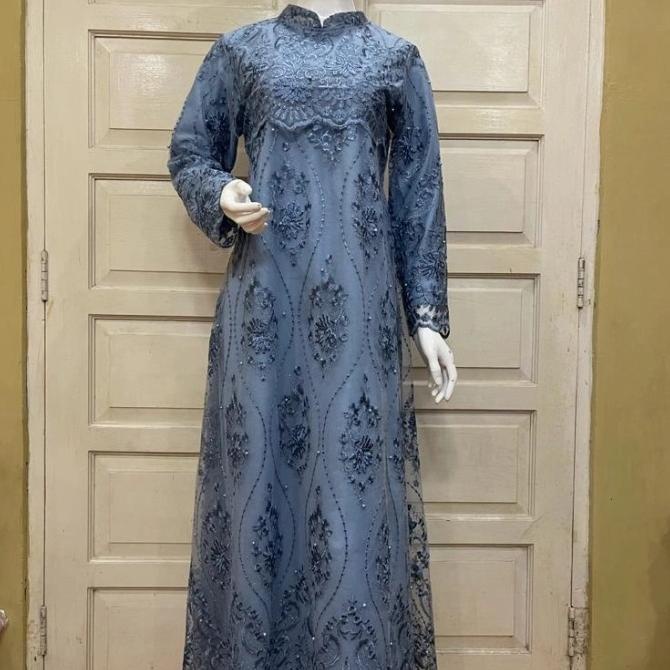 Kebaya Gamis Brokat Modern Rample / Gamis Tulle Bahan Premium