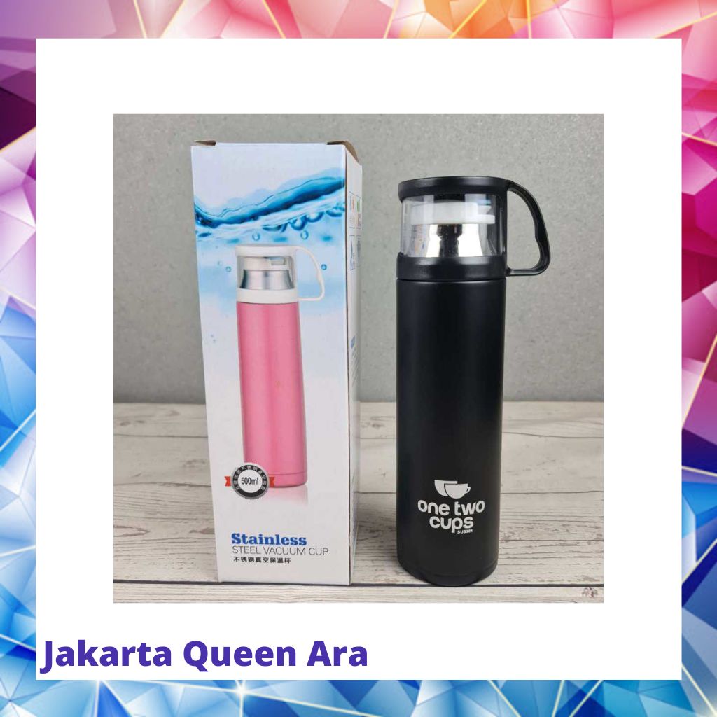 One Two Cups Botol Minum Thermos with Cup Head 500ml - SUS30