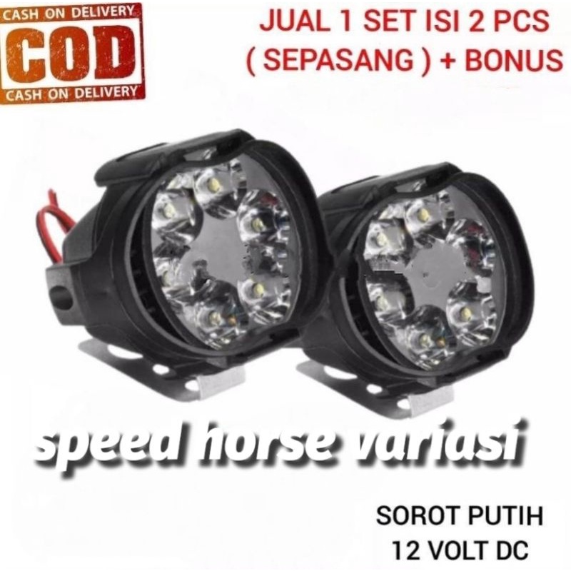 Lampu sorot LED 6 mata sepasang untuk semua motor Universal