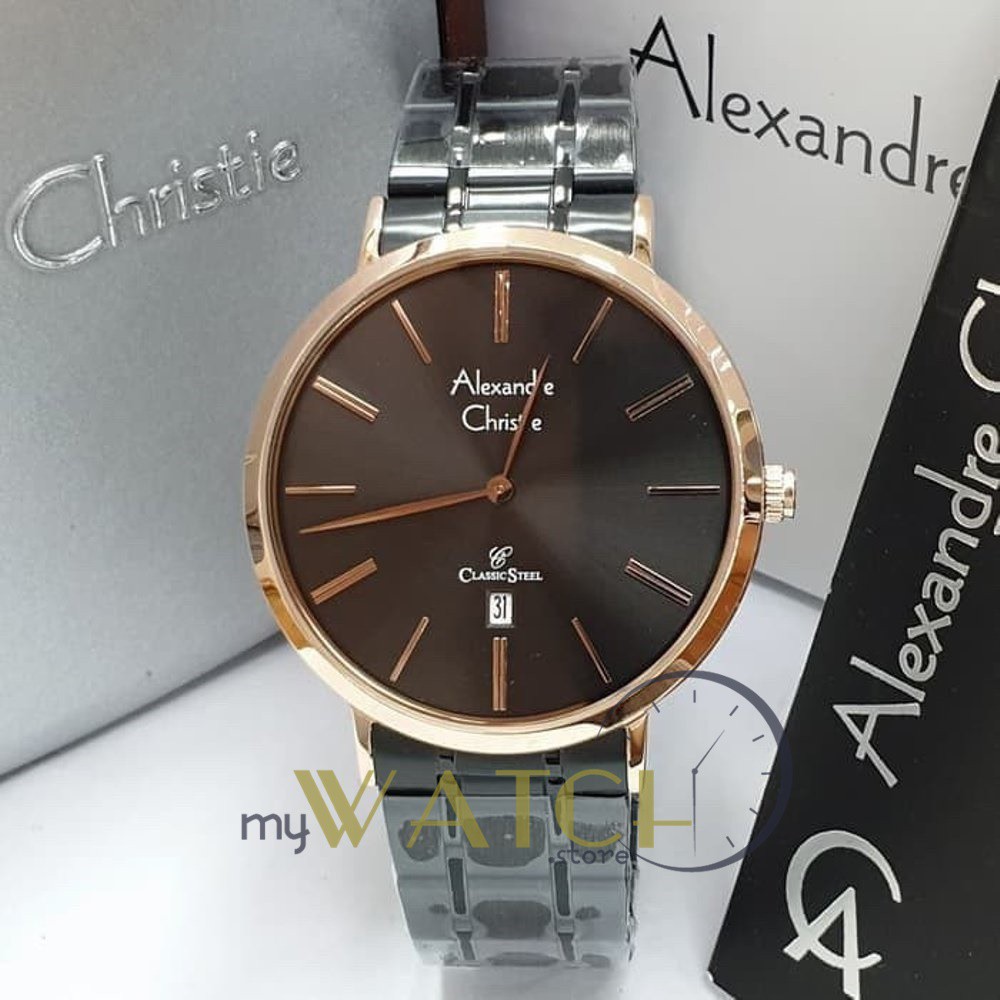 Jam Tangan Pria Alexandre Christie AC 8597 MD BBRBA Black Rosegold