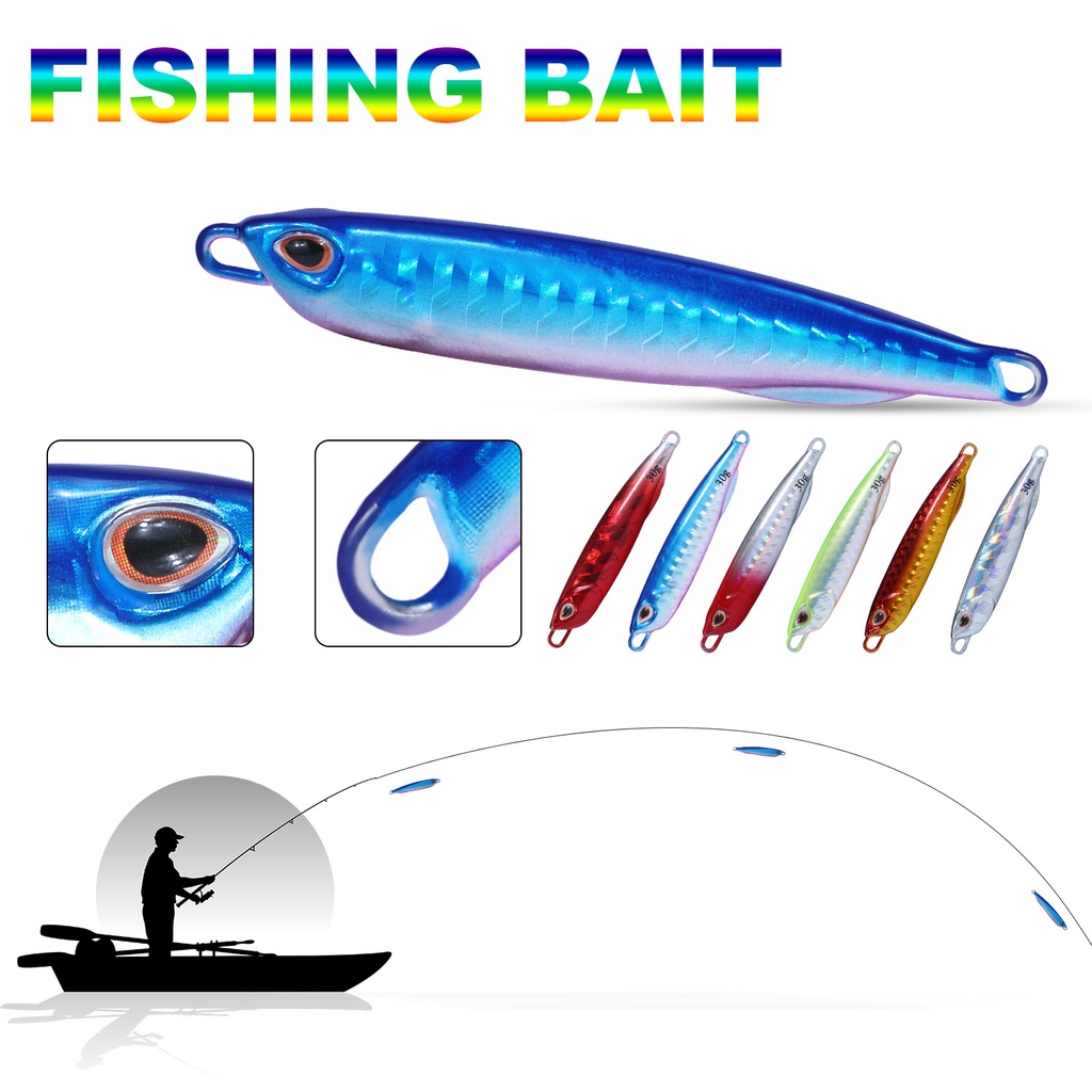 Metal Fish Bait 10g 15g 20g 30g 40g Jigging Lure Metal Fish Bait Saltwater Fishing Lures Casting Jig Sea Fishing Boat Fishing Tackle