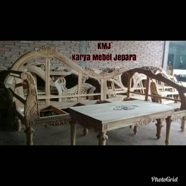 Kursi tamu sofa mentah murah jepara