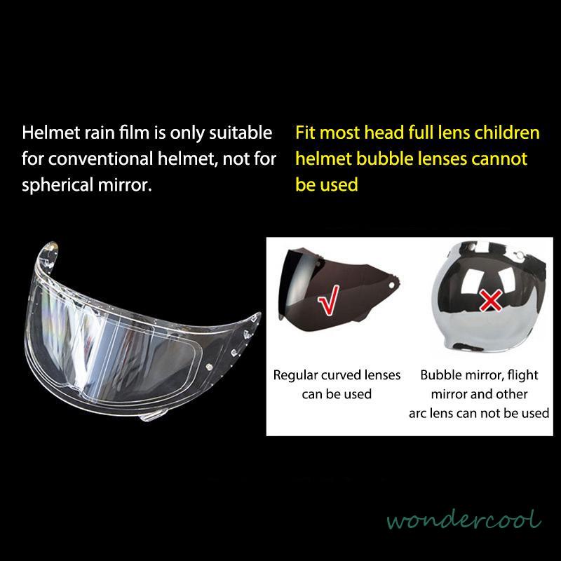Tongkat Transparansi Tinggi Di Luar Helm Sepeda Motor Tahan Hujan Film Anti-kabut Instalasi Sederhana Mengemudi Aman-Won