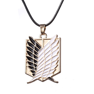 Kalung Dengan Liontin Logo Anime Attack on Titan Survey Corps