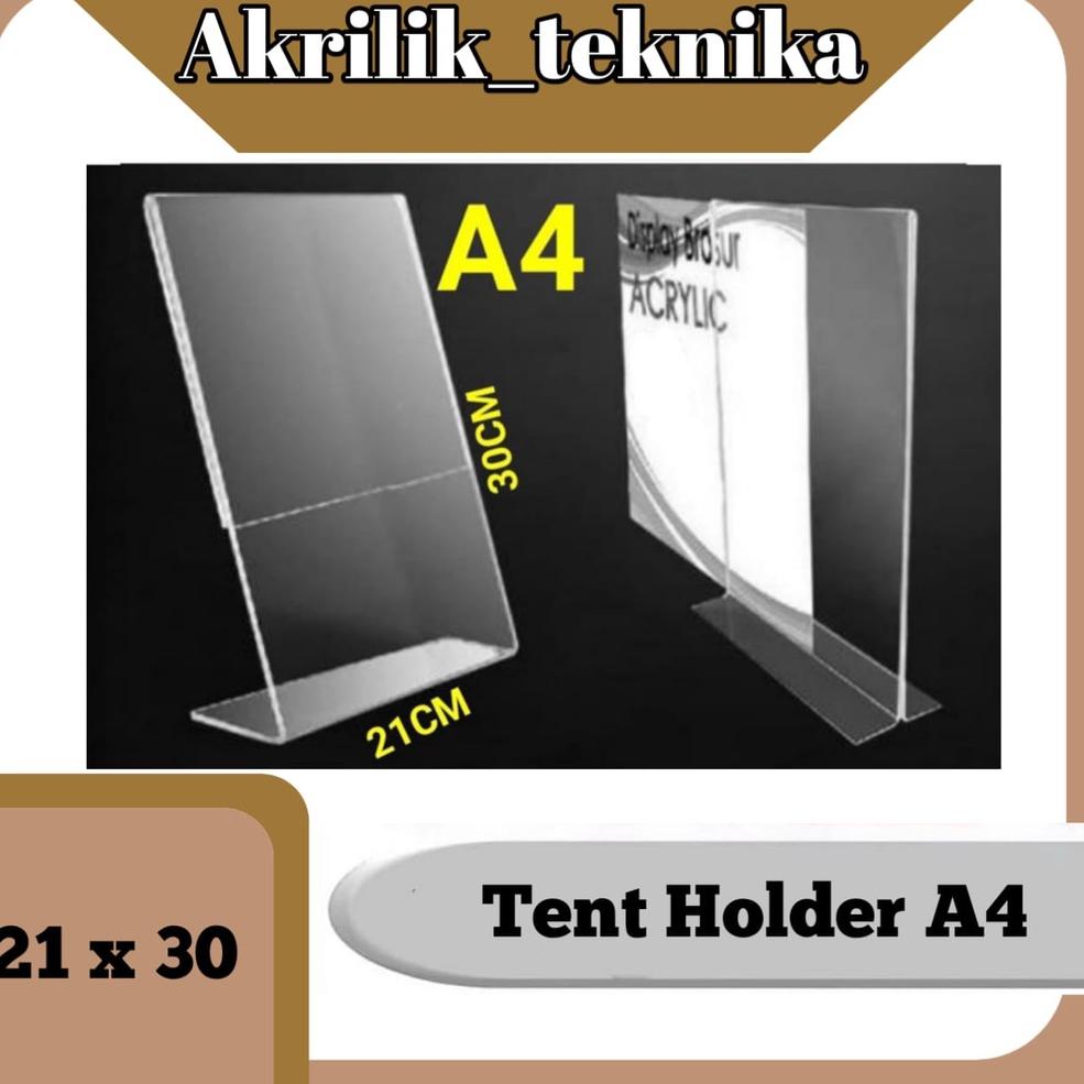 

ろ TEMPAT BROSUR / TENT HOLDER / TENT CARD AKRILIK DISPLAY UKURAN A4