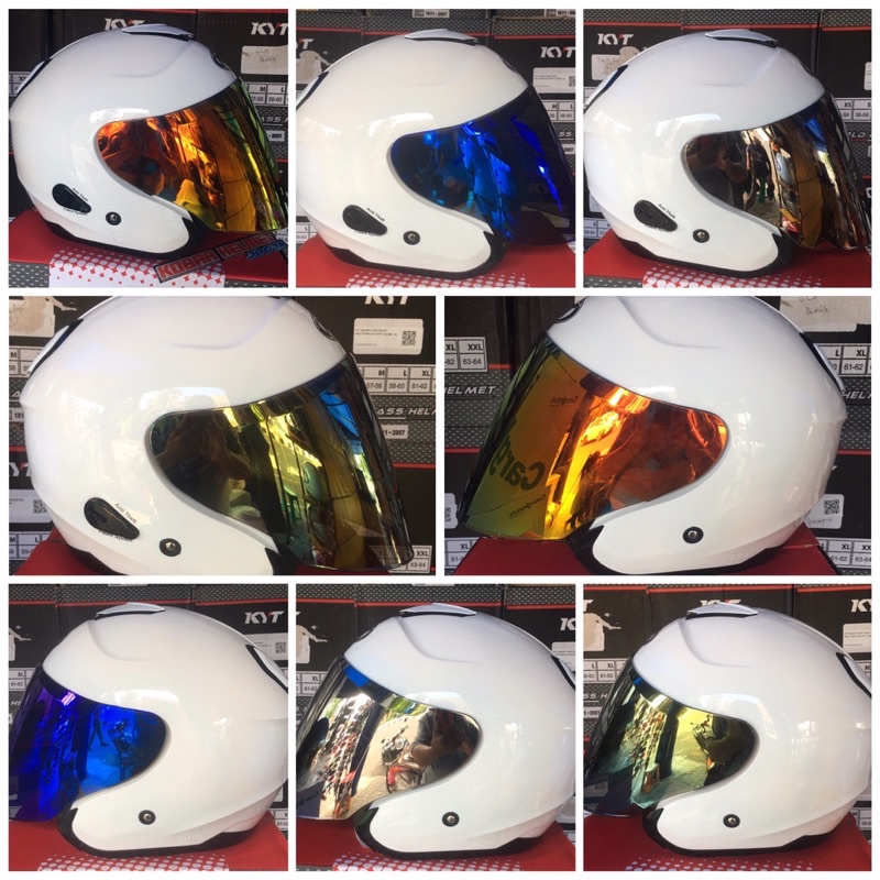 kyt kyoto R solid white/putih paket ganteng murah