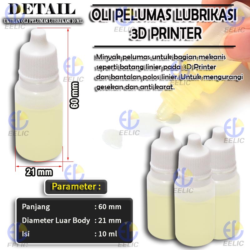 EELIC OPL-10ML Oli pelumas lubrikasi shaft linear leadscrew / mekanikal 3d printer