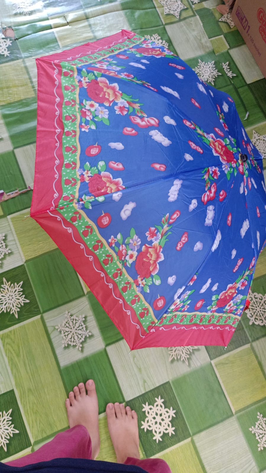 Payung Lipat 2 Kembang Bunga - L2003