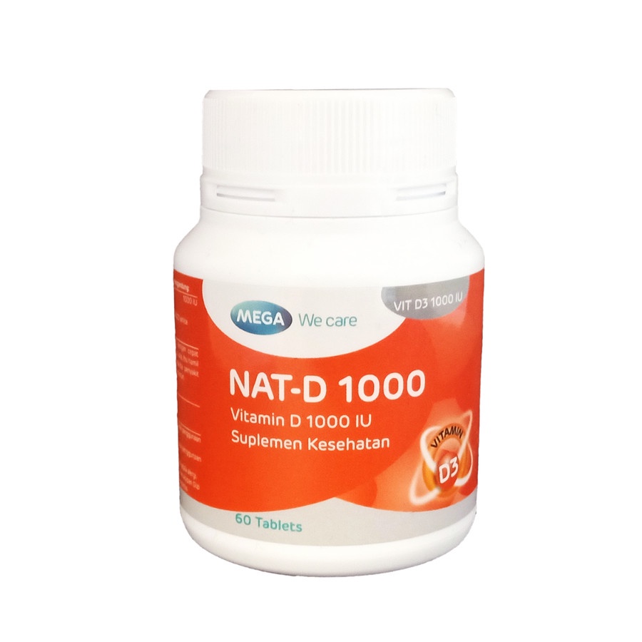 Mega We Care NAT D 1000 IU 60 Tablet Vitamin D - Suplemen Kesehatan