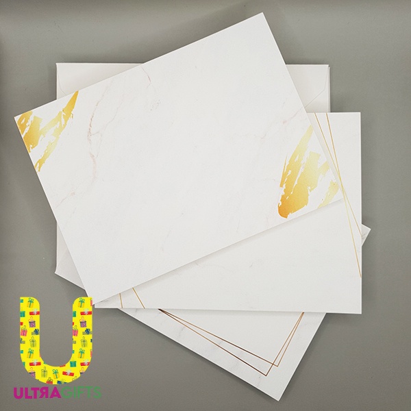 9 set kartu dan amplop ucapan kosong blank card "Marble"