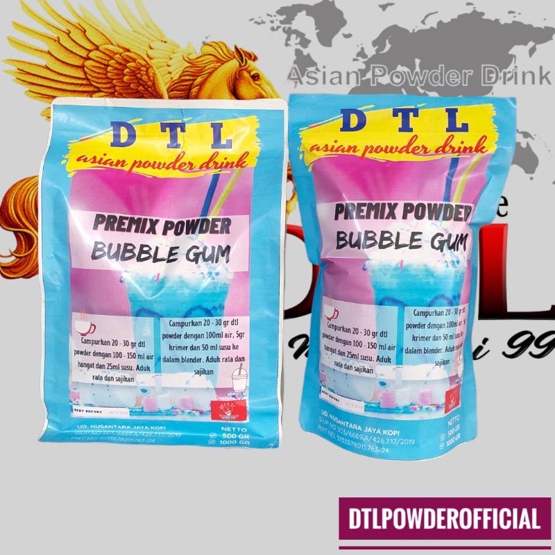 

BUBUK MINUMAN PREMIX RASA BUBBLE GUM / POWDER DRINK MERK DTL