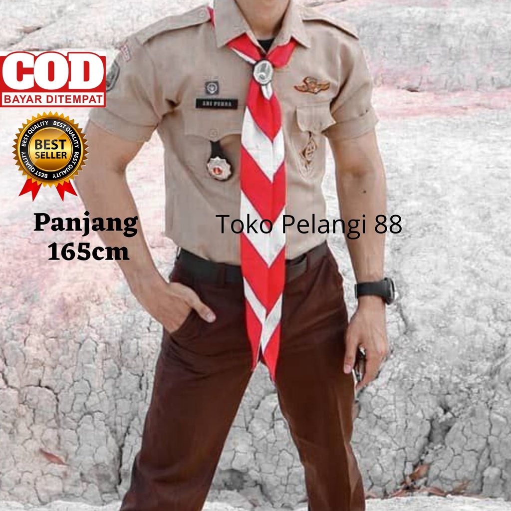 

Hasduk Kacu Pramuka Dasi Pramuka Pembina 165cm Merah putih Murah Siaga Penggalang Penegak Panjang