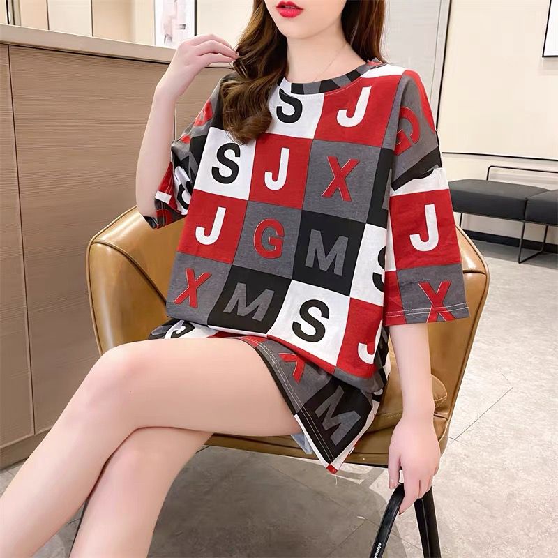 THISTLE - Oversize Tee Tshirt Wanita Model Longgar Motif SJX Full Print