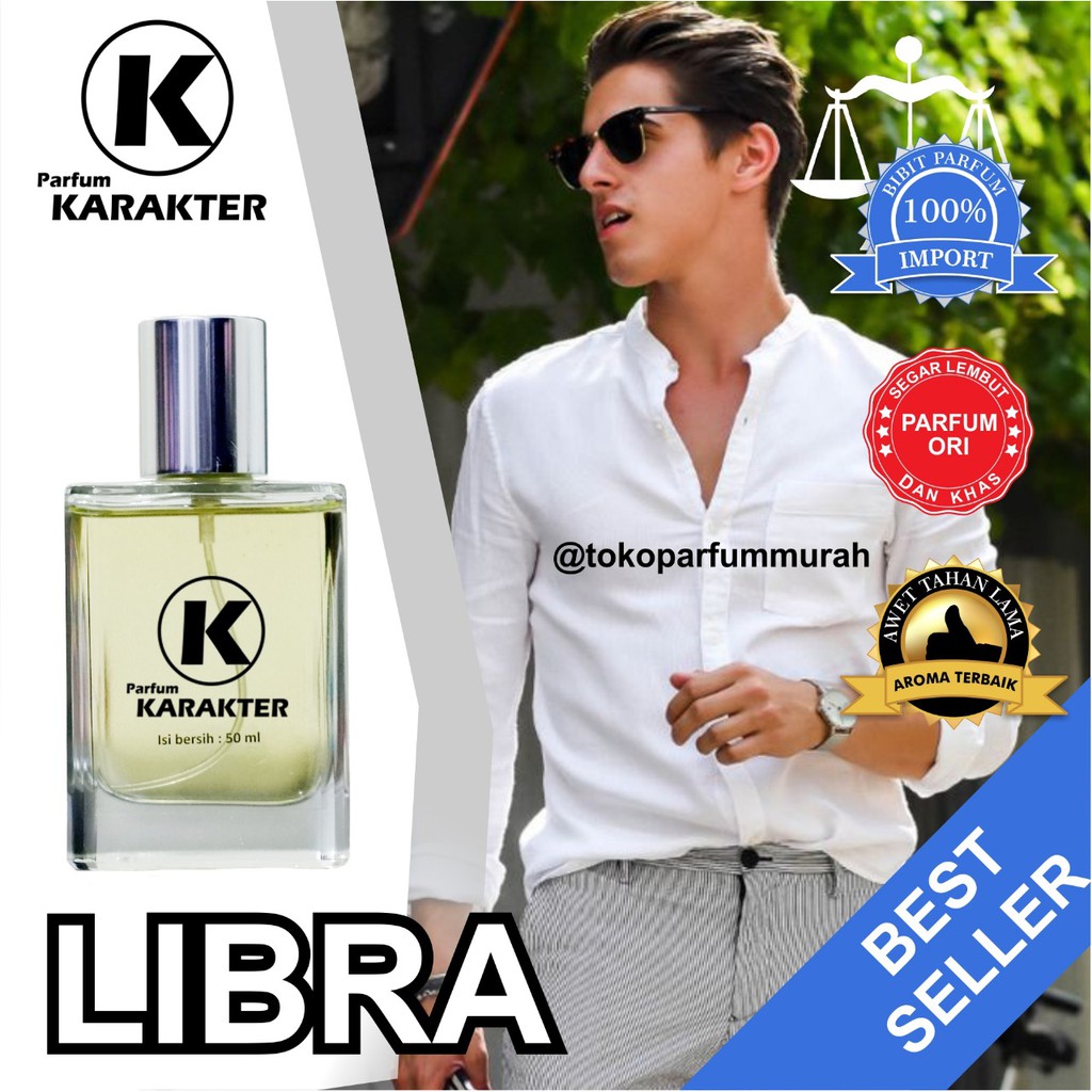 Bisa Cod | Parfum Cowok Zodiak Libra | Bibit Parfum Import Wangi &amp; Tahan Lama | Kemasan 50ml