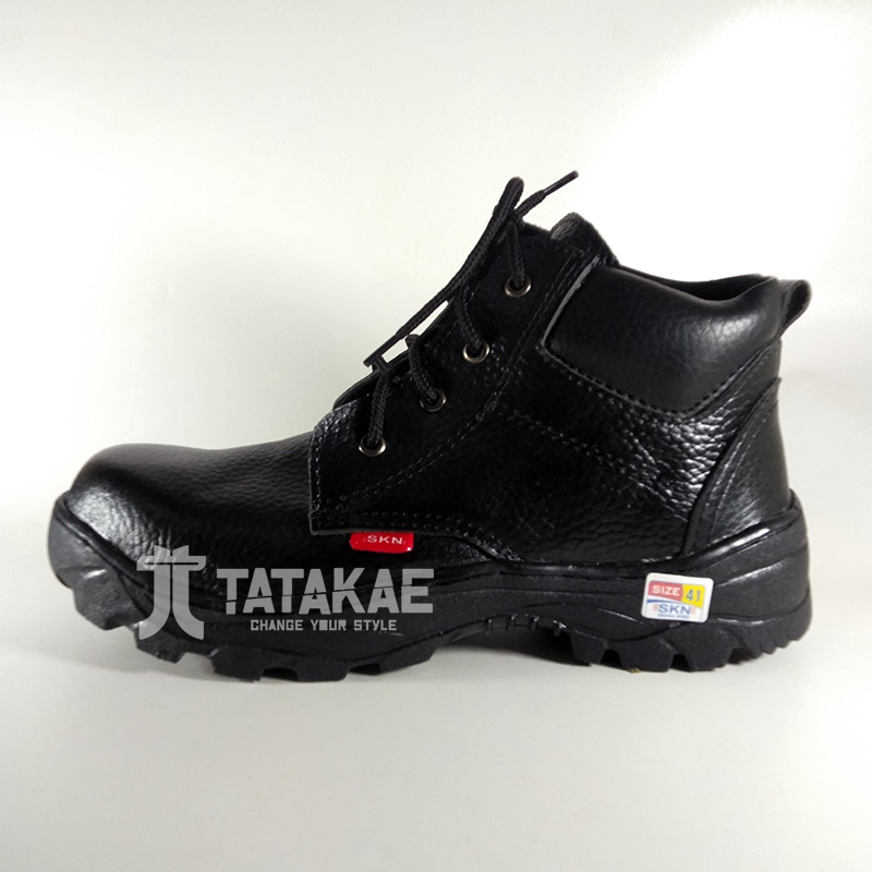 Sepatu Safety Ujung Besi Boot Hitam Pendek Tali King Kickress PDL PDH OB Kitchen