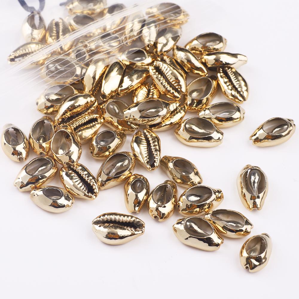 CHARMS 10 Pcs Konektor Manik-Manik Kerang Berkilau Handmade Ukuran 9x14mm-12x20mm Untuk Membuat Perhiasan