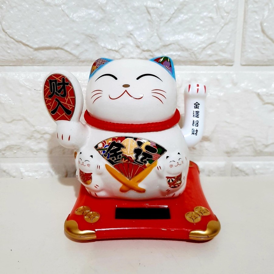 MANEKI PAJANGAN KUCING LUCKY CAT MANEKI NEKO TANGAN GOYANG KADO MURAH