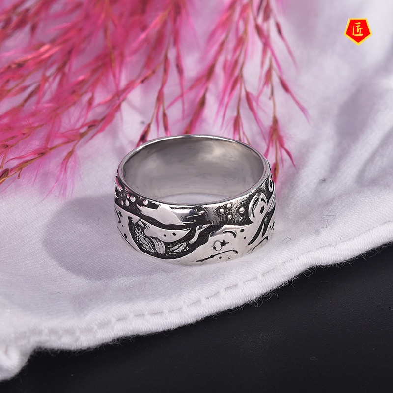 [Ready Stock]Creative S925 Vintage Silver Marine Animal Otter Ring